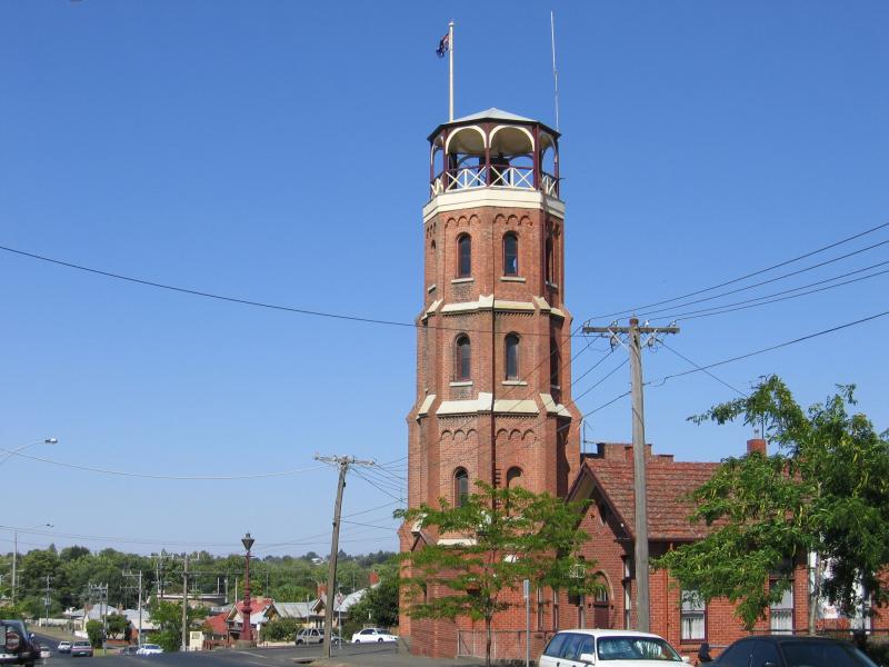 Ballarat - Around Ballarat: Fire station, Barkly St at East St