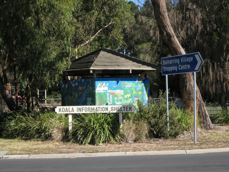 Balnarring - Shops at Balnarring Village Shopping Centre and surroundings: Koala Information Shelter, Frankston-Flinders Rd opposite Balnarring Rd