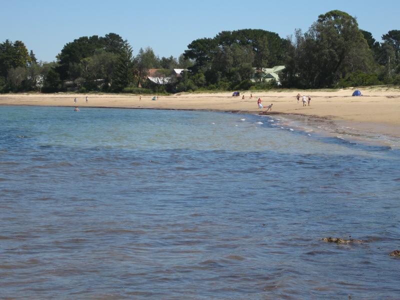 Balnarring - Beach between Masonsmith Road and Marmaduke Street: View west along coast towards Masonsmith Rd