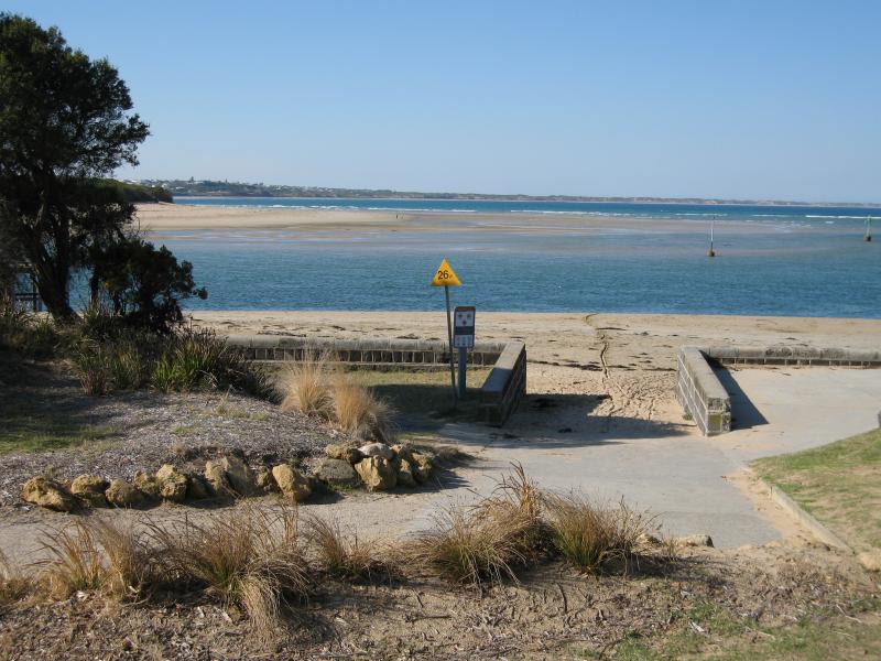 Barwon Heads - Coastline between Barwon Heads bridge and The Bluff: View north-east towards Sandy Point