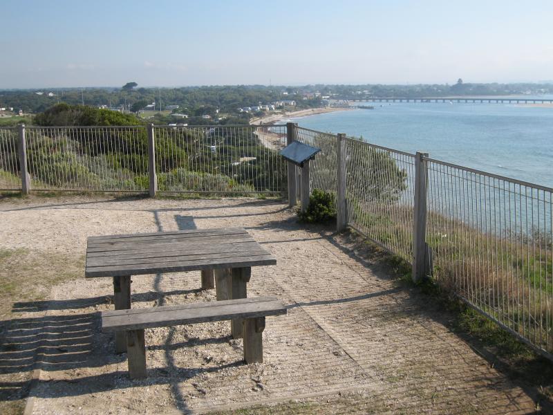 Barwon Heads - The Bluff (Point Flinders), views from lookouts and walking tracks: View north-west at Bluff Lookout