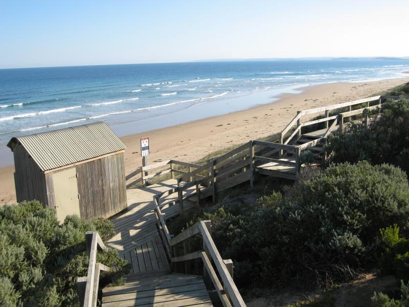 Barwon Heads - Thirteenth Beach fronting Bass Strait: Steps down to beach at SLSC