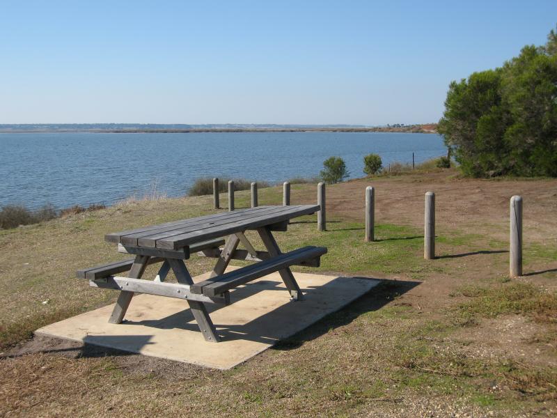 Barwon Heads - Lake Connewarre at Tait Point, Staceys Road: Picnic area beside lake