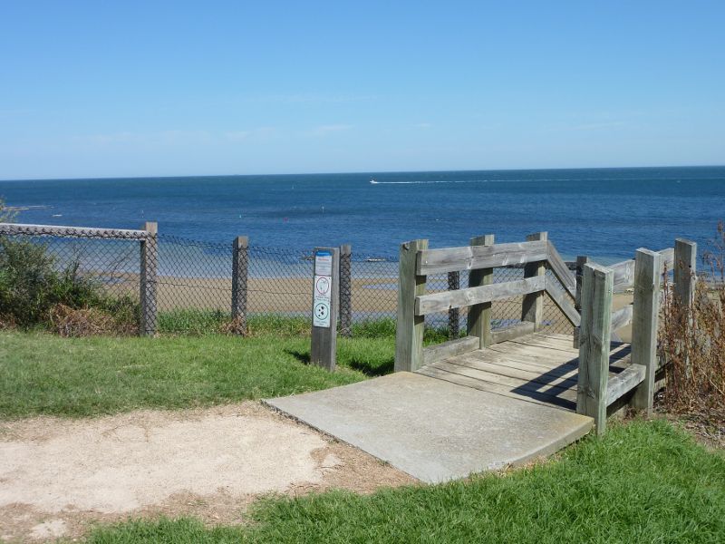 Beaumaris - Beach near end of Haydens Road: Steps from reserve along Beach Rd down to beach