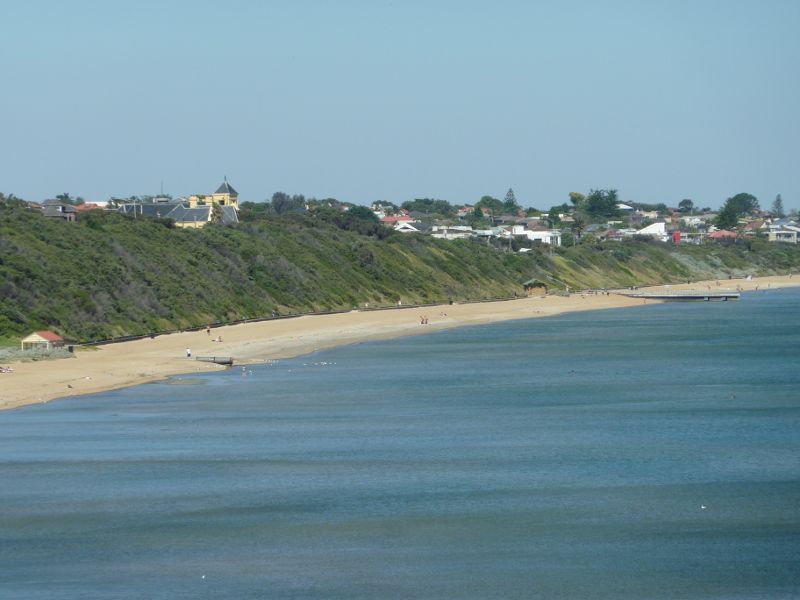 Beaumaris - Beach around end of Charman Road: South-easterly view along beach at Mentone