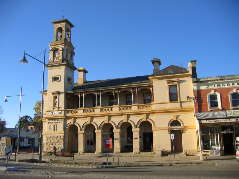 Beechworth - Commercial centre and shops, Ford Street and Camp Street: Post Office, corner Ford St and Camp St