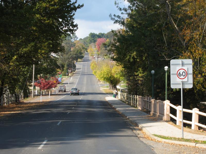 Beechworth - Albert Road area: View south-east across bridge over Spring Creek