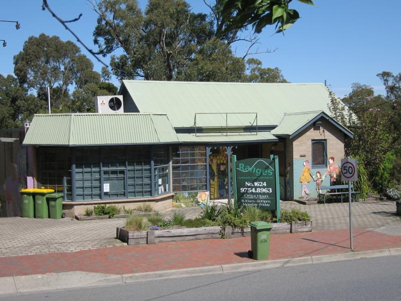Belgrave - Shops and commercial centre, Main Street and Bayview Road: Ranges Community Health Centre, west of Reynolds La