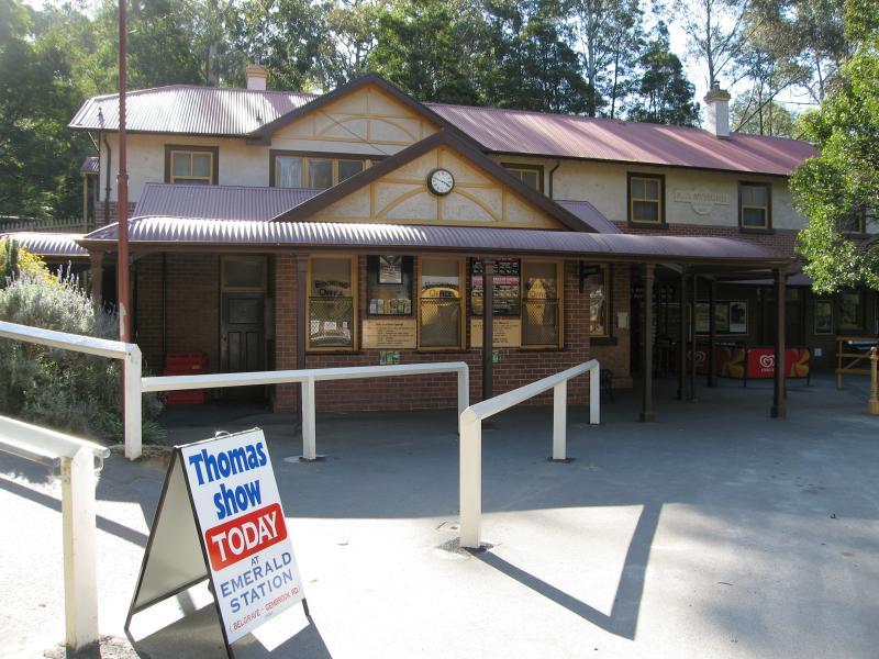 Belgrave - Puffing Billy railway station, north side of Bayview Road: Entrance to station