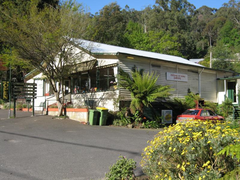 Belgrave - Monbulk Road around Clematis Creek: Sherbrooke Art Gallery, corner Cole Av