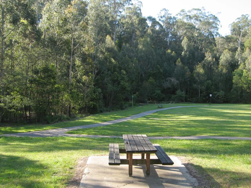 Belgrave - Belgrave Lake Park: Lawns bordering bush along Monbulk Creek