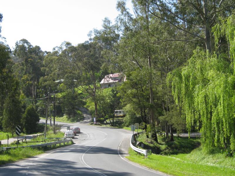 Belgrave - Birdsland Reserve, Mt Morton Road, Belgrave Heights: View north-west along Mt Morton Road at entrance to Birdsland Reserve