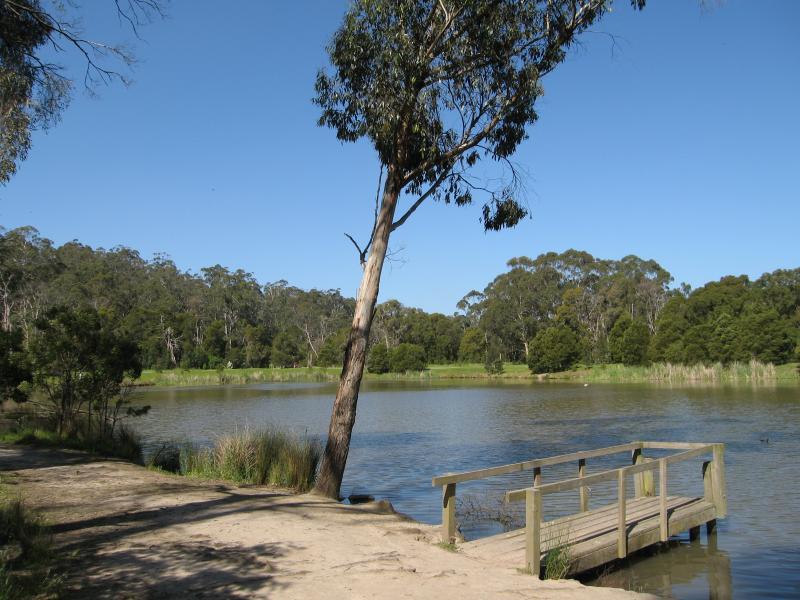 Belgrave - Birdsland Reserve, Mt Morton Road, Belgrave Heights: Jetty, north side of western lake