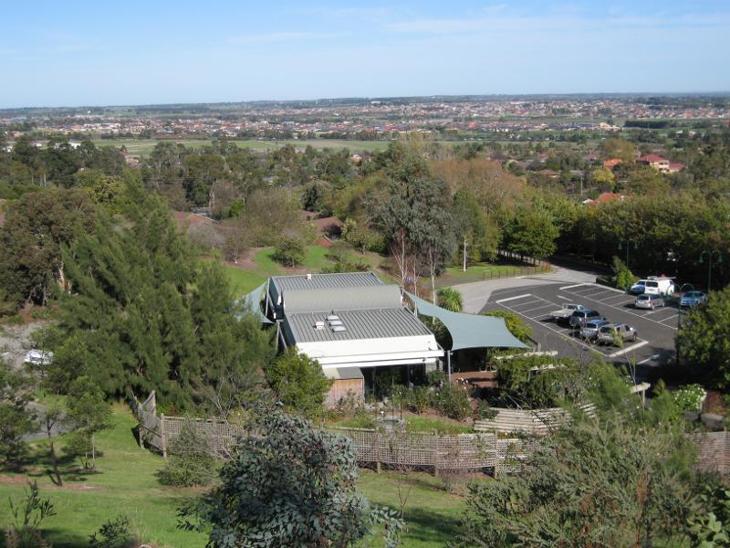 Berwick - Wilson Botanic Park: View south-west over visitor centre and front car park