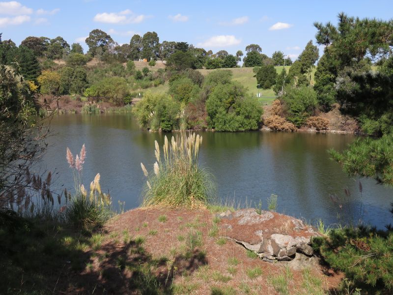 Berwick - Wilson Botanic Park: View south across Anniversary Lake
