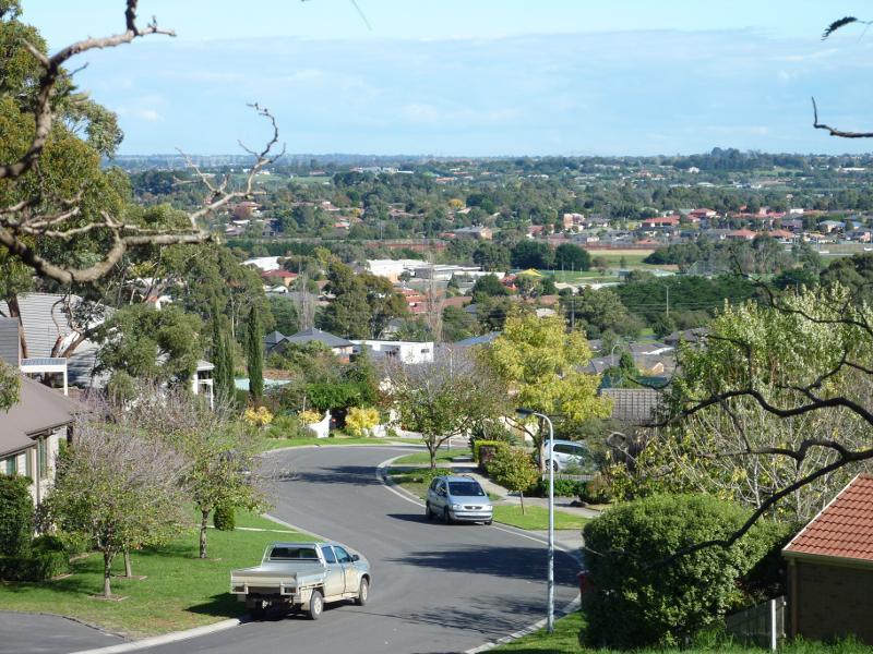 Berwick - Wilson Botanic Park: View south-west along Quarry Hills Dr from path near playground