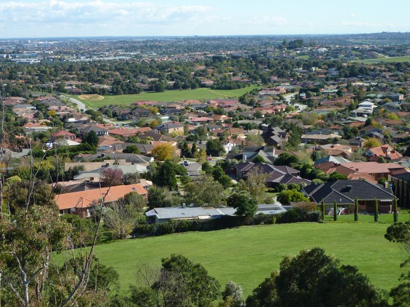 Berwick - Wilson Botanic Park: North-westerly view from Hoo Hoo lookout tower