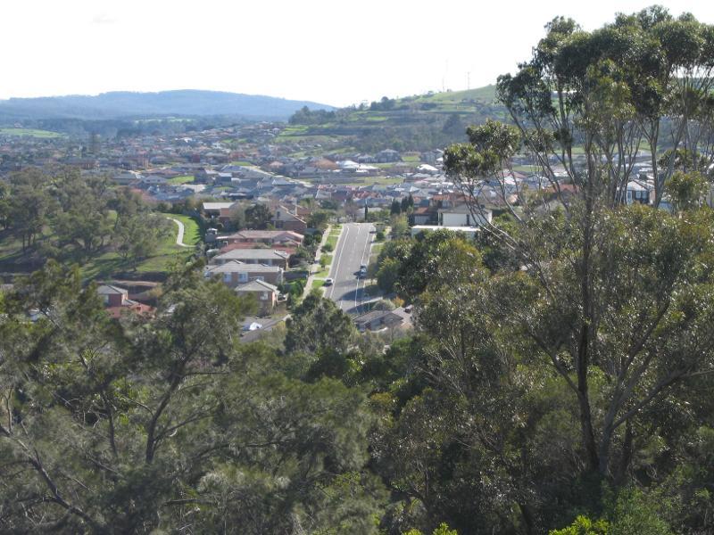 Berwick - Wilson Botanic Park - Northerly view towards Telford Dr from Hoo Hoo lookout tower