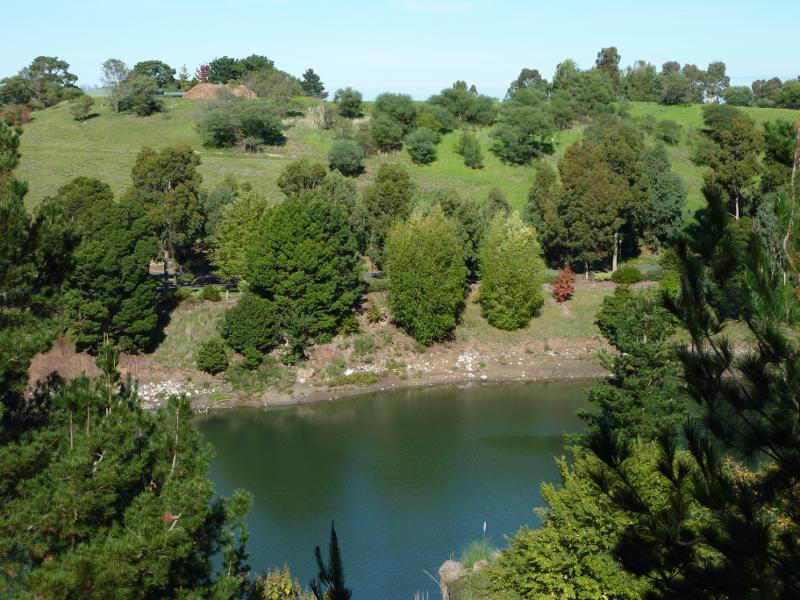 Berwick - Wilson Botanic Park: View across Anniversary Lake from near Hoo Hoo lookout tower
