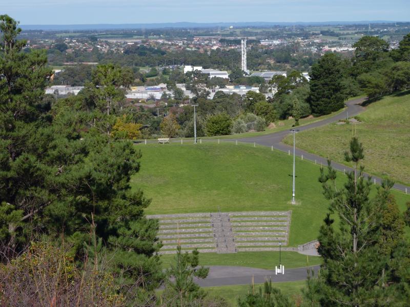 Berwick - Wilson Botanic Park - View south from Bens Lookout towards amphitheatre and Monash University