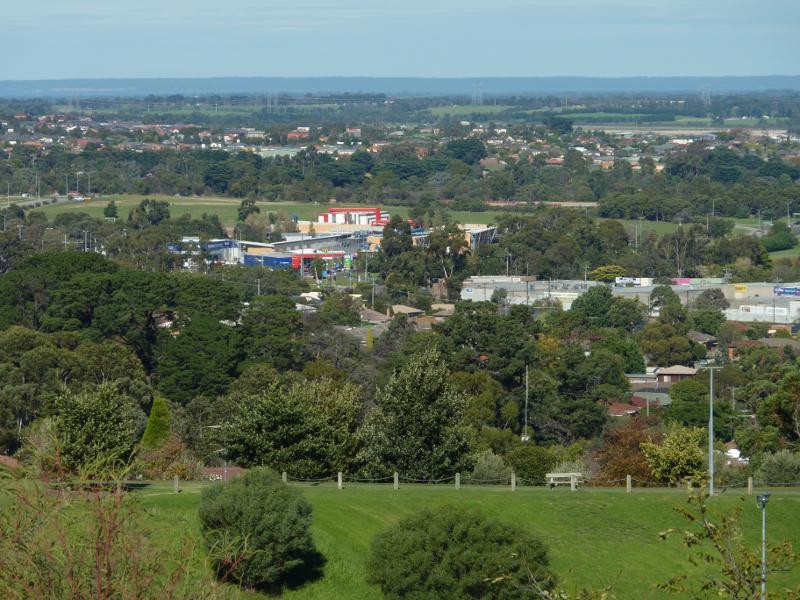 Berwick - Wilson Botanic Park: View south-east towards Chisholm TAFE from Bens Lookout