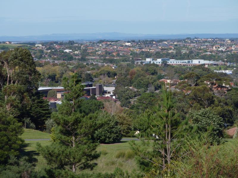 Berwick - Wilson Botanic Park: View south-east towards Casey Hospital from Bens Lookout