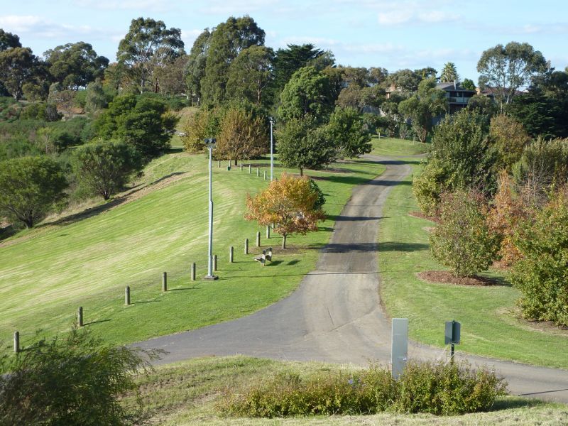 Berwick - Wilson Botanic Park: Easterly view along pathway above amphitheatre