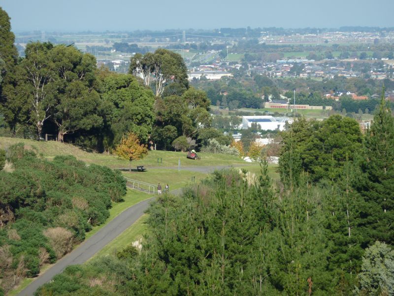 Berwick - Wilson Botanic Park: View towards picnic area at Basalt Lake