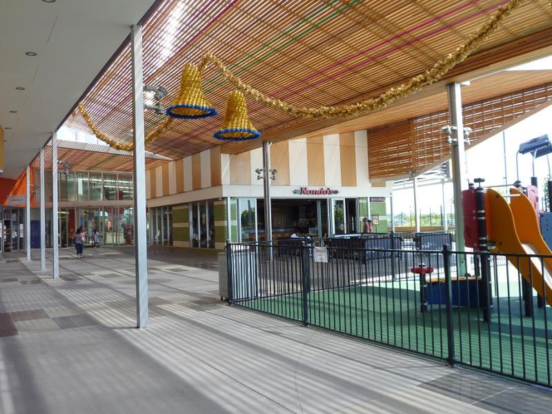 Berwick - Eden Rise Village shopping centre, Clyde Road: Playground and walkway near entrance to Aldi supermarket