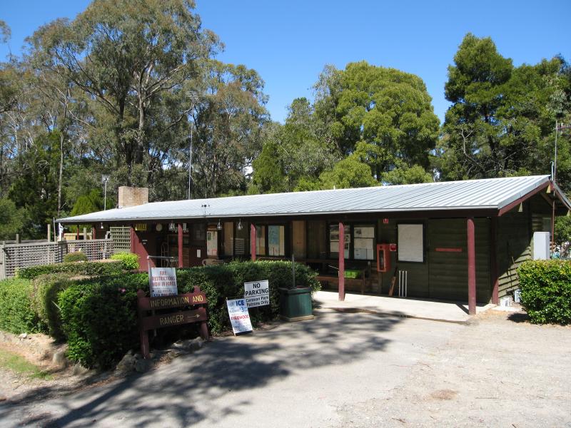 Blackwood - Mineral Springs Reserve at Lerderderg River, Golden Point Road: Rangers office at entrance to reserve