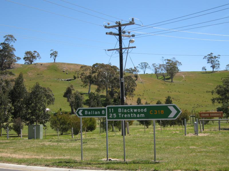Blackwood - Village of Greendale, south of Blackwood: Egans Reserve, corner Trentham Rd and Ballan Rd