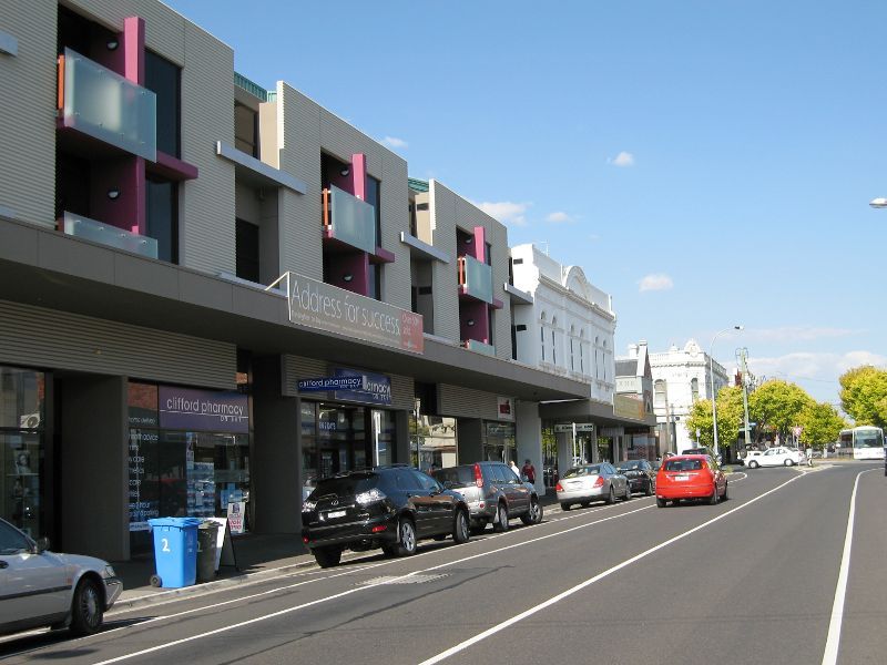 Brighton - Shops along Bay Street: View east along Bay St towards Asling St