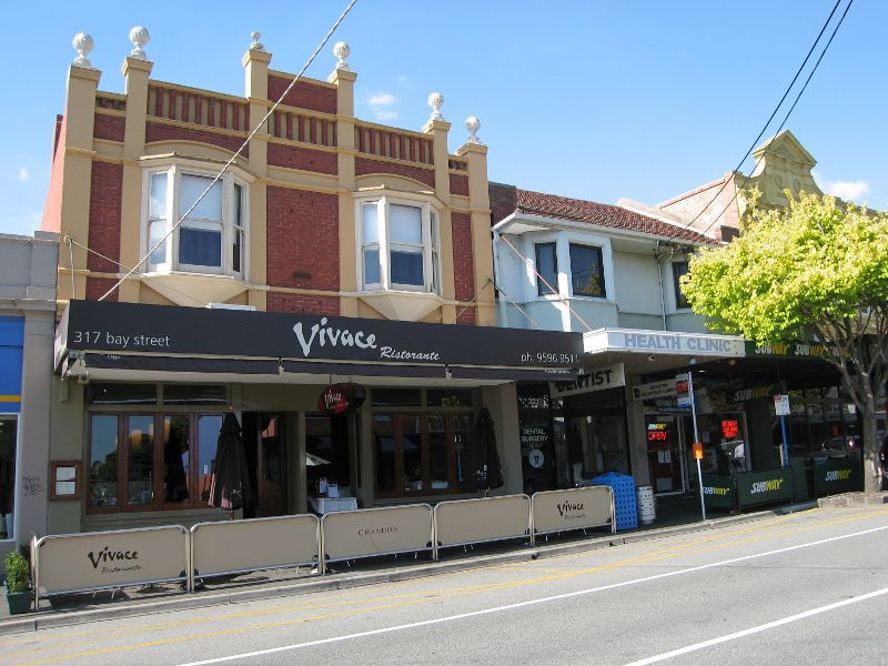 Brighton - Shops along Bay Street - Vivace Restaurant, Bay St opposite Marion St