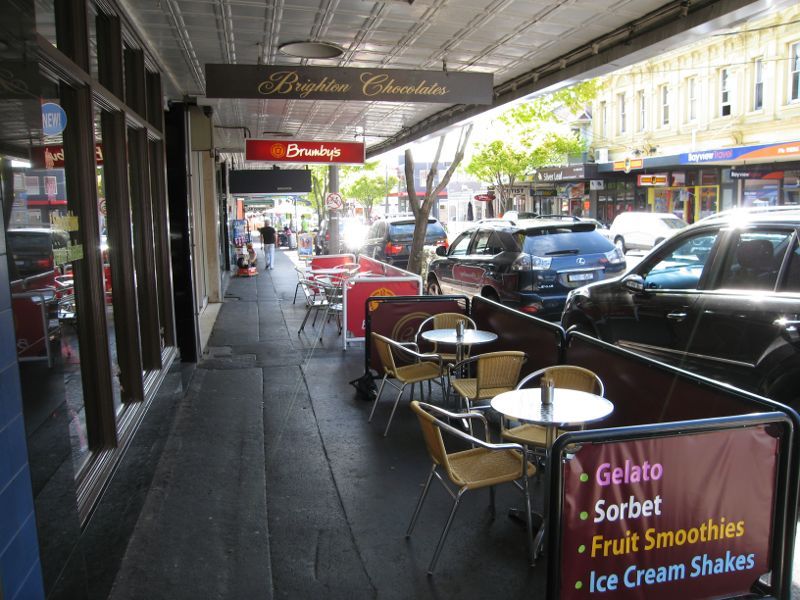 Brighton - Shops along Bay Street: Brighton Chocolates, south side of Bay St