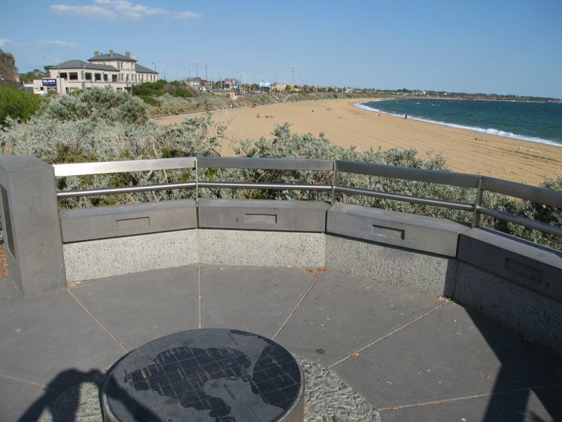 Brighton - Beach and coastline between Green Point and South Road - Green Point viewing platform overlooking beach to the south