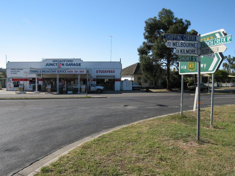 Broadford - Short Street and Strath Creek Road: Broadford Junction Garage, corner Short Street (Strath Creek Rd) and High St