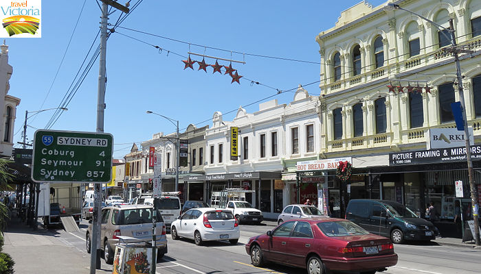 Brunswick - View north along Sydney Road at Barkly Street