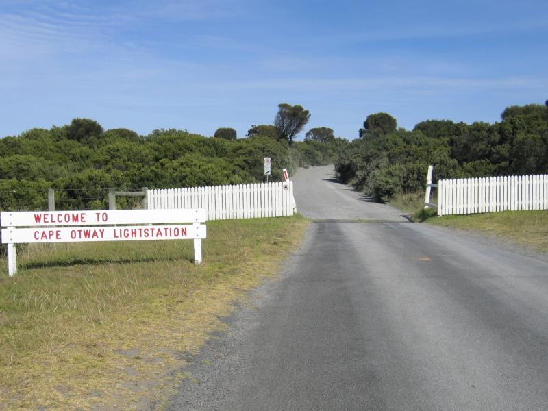 Cape Otway - Cape Otway Lightstation: Gate at driveway entrance to Cape Otway Lightstation