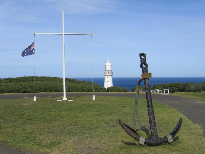 Cape Otway - Cape Otway Lightstation: Eric The Red Anchor with view of lighthouse in background