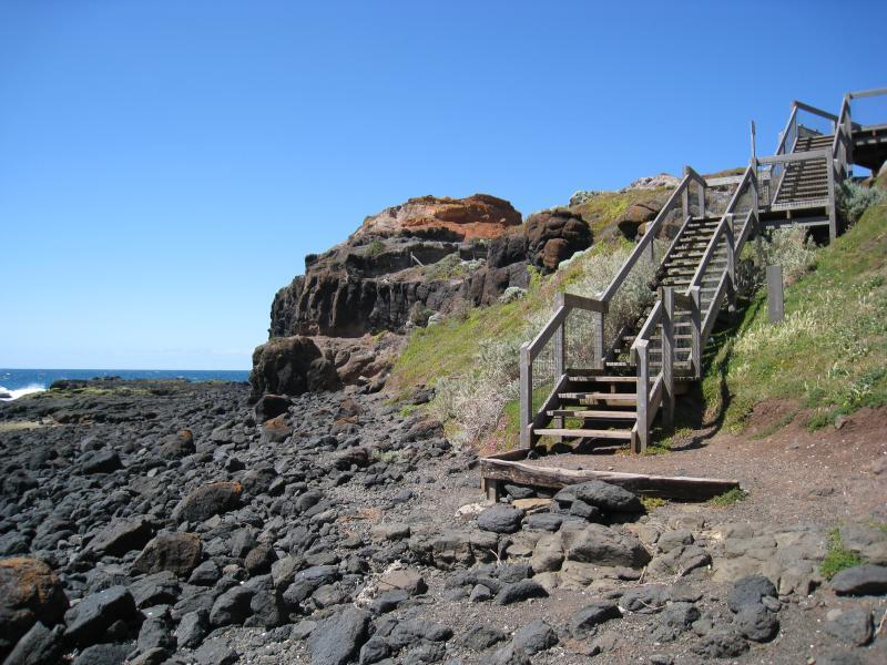 Cape Schanck - Cape Schanck Boardwalk: Steps up to boardwalk, eastern side of cape