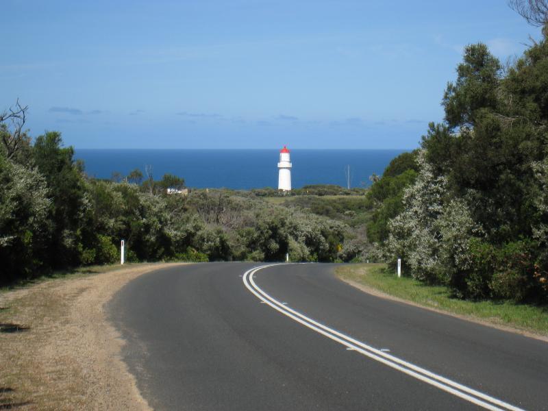 Cape Schanck - Cape Schanck Road - View south-west along Cape Schanck Rd towards lighthouse