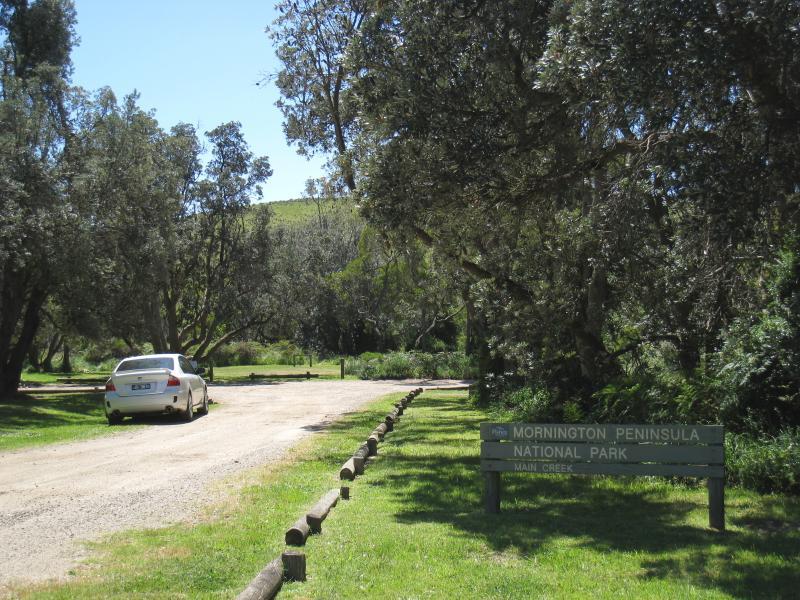 Cape Schanck - Main Creek Picnic Area and surroundings, Boneo Road: Entrance to Main Creek Picnic Area