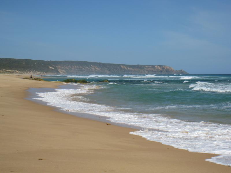 Cape Schanck - Gunnamatta Beach, section where Truemans Road meets the coast - View south-east along beach towards Cape Schanck