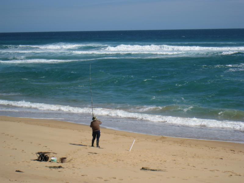 Cape Schanck - Gunnamatta Beach, section at very end of Truemans Road: Fishing on the beach