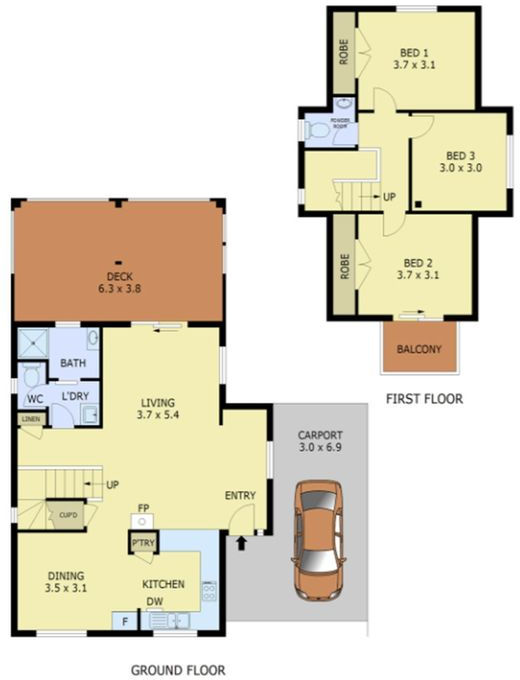 Cape Cottage - Floor plan
