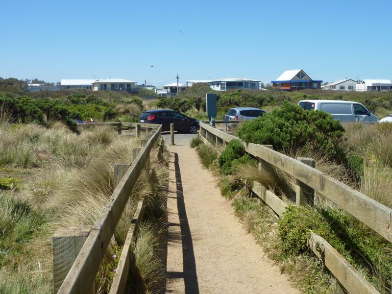 Cape Woolamai - The Colonnades, Woolamai Surf Beach, The Boulevard: View along path to beach towards The Boulevard