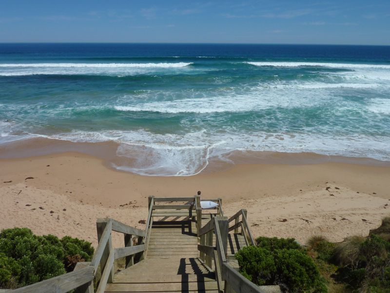 Cape Woolamai - The Colonnades, Woolamai Surf Beach, The Boulevard: Steps down cliff face to beach