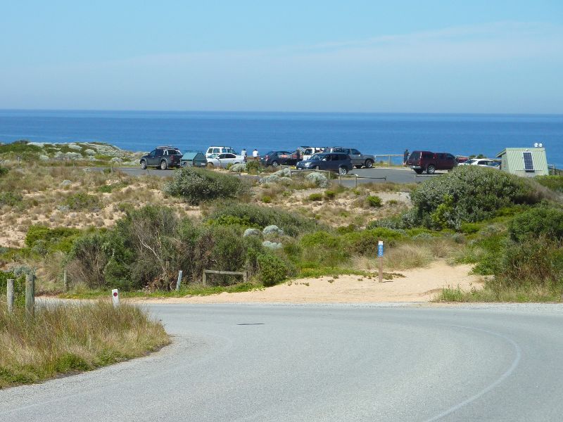 Cape Woolamai - Scenery along Woolamai Beach Road: View towards car park at Anzacs Beach