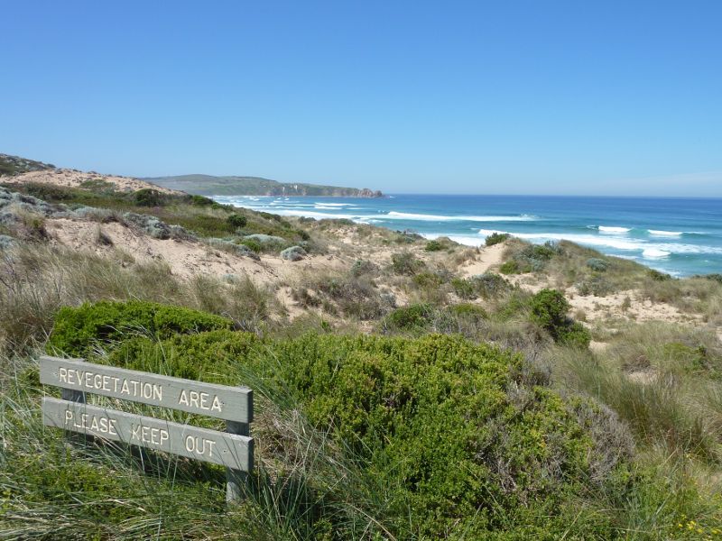 Cape Woolamai - Anzacs Beach, Woolamai Beach Road: View south-east along coast from car park