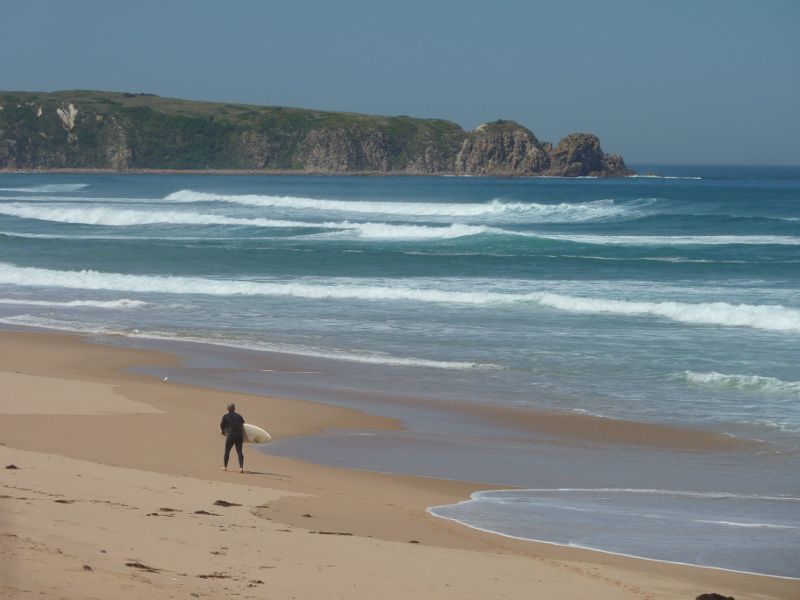 Cape Woolamai - Anzacs Beach, Woolamai Beach Road: View across beach towards The Pinnacles